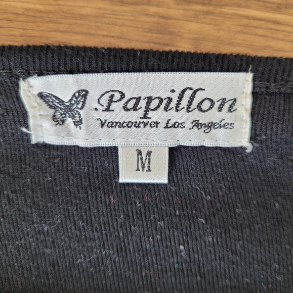 Papillon black a grey ruffle dress size medium - Picture 7 of 9